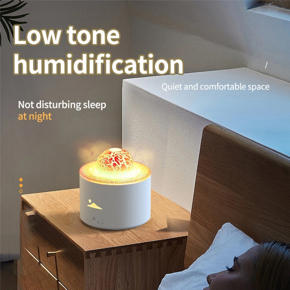 HX-130 Colorful Night Light Planet Desktop Flame Aromatherapy Humidifier, Spec: US Plug(White)