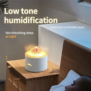 HX-130 Colorful Night Light Planet Desktop Flame Aromatherapy Humidifier, Spec: UK Plug(White)