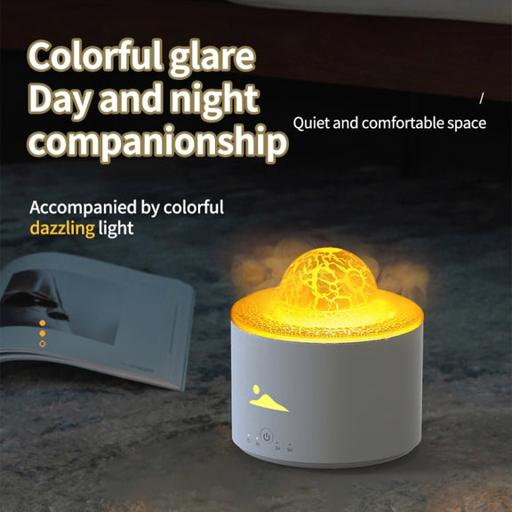 HX-130 Colorful Night Light Planet Desktop Flame Aromatherapy Humidifier, Spec: UK Plug(White)