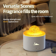 HX-130 Colorful Night Light Planet Desktop Flame Aromatherapy Humidifier, Spec: US Plug(White)