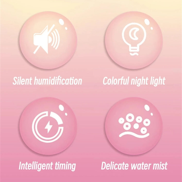 M328 Battery Type Mini Desktop Night Light Cartoon Cake Silent Spray Humidifier(White)