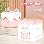 M328 Battery Type Mini Desktop Night Light Cartoon Cake Silent Spray Humidifier(White)
