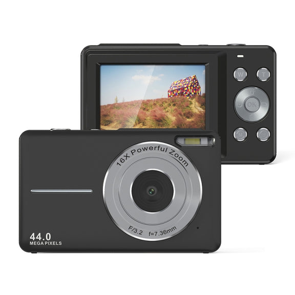 DC403L-AF 2.4-Inch 16X Zoom HD Digital Camera Mini Children Photography Camera US Plug(Black)