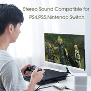 MB-103 USB 3.1 Three-Port Drive-Free HUB + 7.1 Voice Changer Sound Card High-Speed Docking Station, PS5 Voice Changer Sound Card Compatible with PS4 Headset, Cable Length: 1.2m(1 to 3)