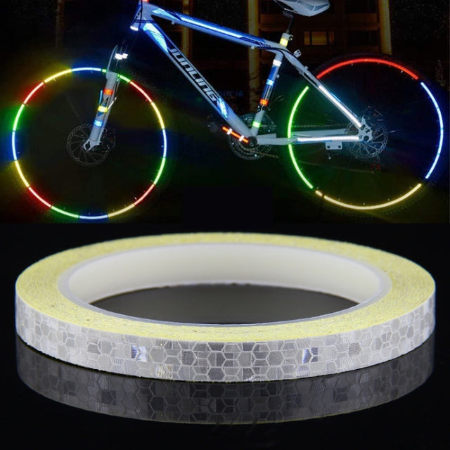 Bicycle Mountain Bike Motorcycle Sticker Car Contour Reflective Sticker Night Riding Reflective Sticker, Size: 2 x 800cm(White)