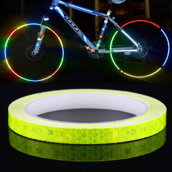 Bicycle Mountain Bike Motorcycle Sticker Car Contour Reflective Sticker Night Riding Reflective Sticker, Size: 2 x 800cm(Yellow)