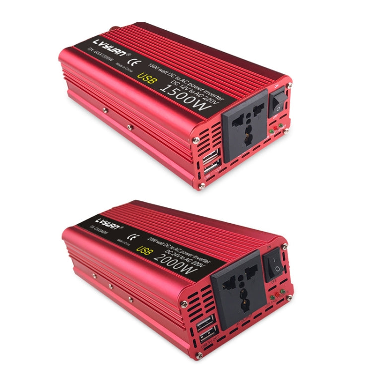 LVYUAN Car Inverter Dual USB Power Converter, Specification: 12V to 110V 1500W US Plug - free shipping - PMC TechLife - Order now!