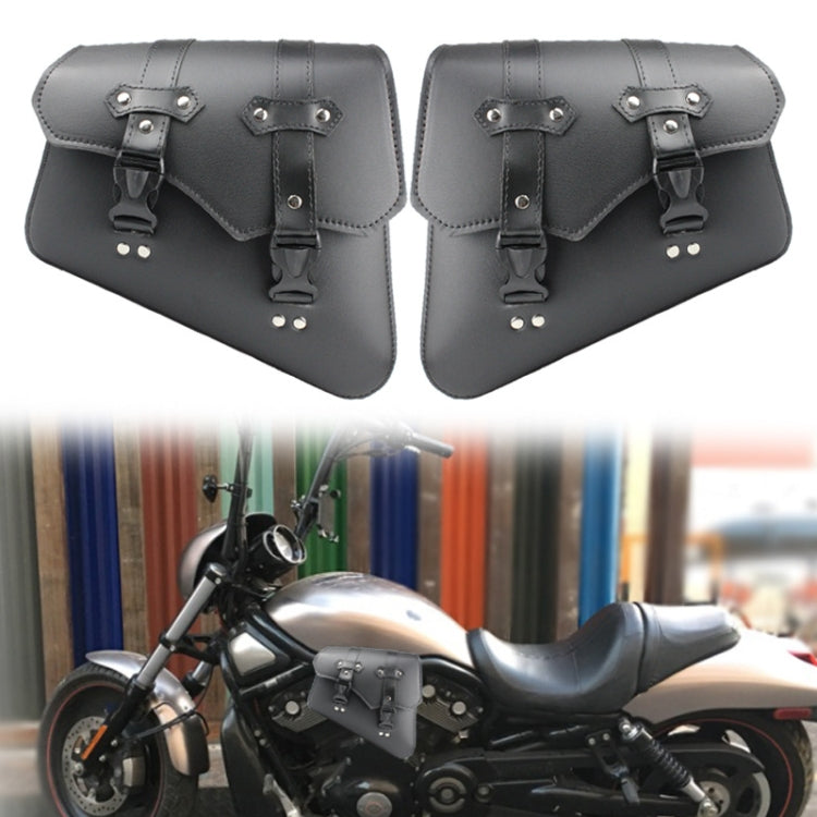 Motorcycle Side Box Package Fast Demolition Triangle Side Bag Leather Cycling Bag(Black) - Bags & Luggages by PMC TechLife | Online Shopping South Africa | PMC TechLife | Buy Now Pay Later Mobicred