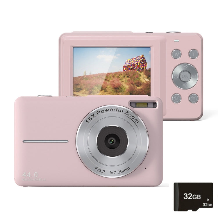 DC403L-AF 2.4-Inch 16X Zoom HD Digital Camera Mini Children Photography Camera US Plug(Pink+32G) - Children Cameras by PMC TechLife | Online Shopping South Africa | PMC TechLife | Buy Now Pay Later Mobicred