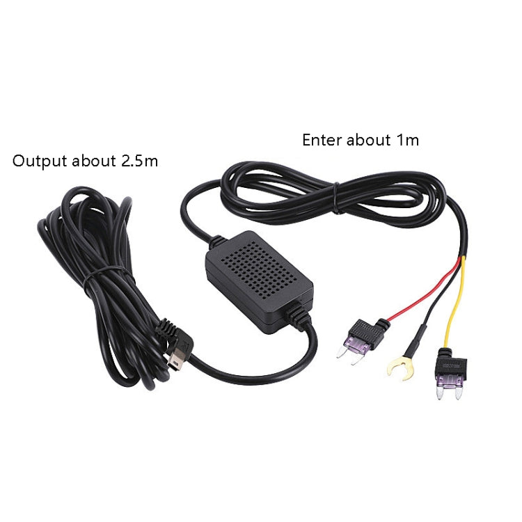 H516 Recording Step-down Line Shrinkage Video Car Charger Line Parking Monitoring Three-Core Power Cord, Model: With Fuse(Micro Straight)