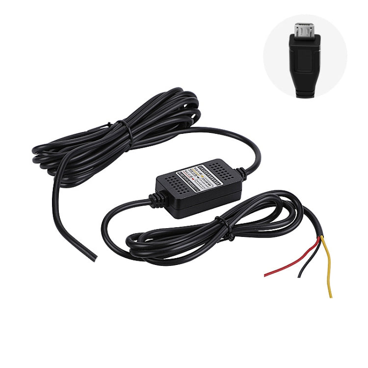 H516 Recording Step-down Line Shrinkage Video Car Charger Line Parking Monitoring Three-Core Power Cord, Model: Without Fuse(Micro Straight) - Cables & Connectors by PMC TechLife | Online Shopping South Africa | PMC TechLife | Buy Now Pay Later Mobicred