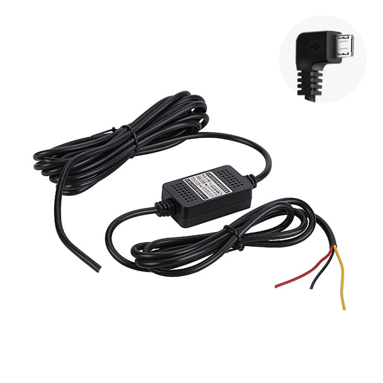 H516 Recording Step-down Line Shrinkage Video Car Charger Line Parking Monitoring Three-Core Power Cord, Model: Without Fuse(Micro Right Elbow) - Cables & Connectors by PMC TechLife | Online Shopping South Africa | PMC TechLife | Buy Now Pay Later Mobicred