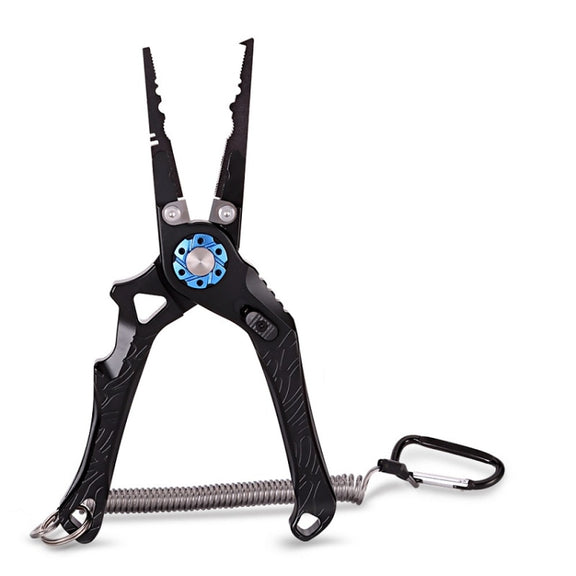 Multifunctional Open-Loop Lead-Pressing Fishing Pliers With Lock(Black)