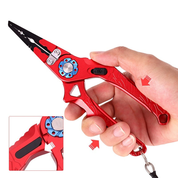 Multifunctional Open-Loop Lead-Pressing Fishing Pliers With Lock(Blue)