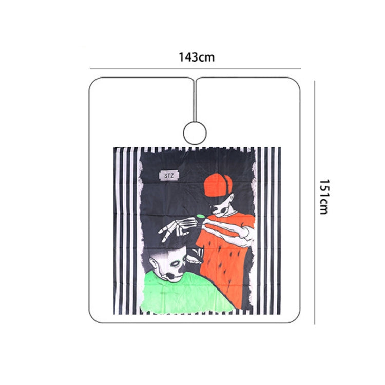 8025 Haircut Hair Dye Care Hairdresser Skull Cloth(As Show)