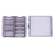 S8035 Clipper Fiber Comb Storage Box Hair Salon Limit Comb Computer Storage Box(Transparent Black)