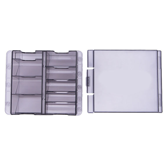 S8035 Clipper Fiber Comb Storage Box Hair Salon Limit Comb Computer Storage Box(Transparent Black)