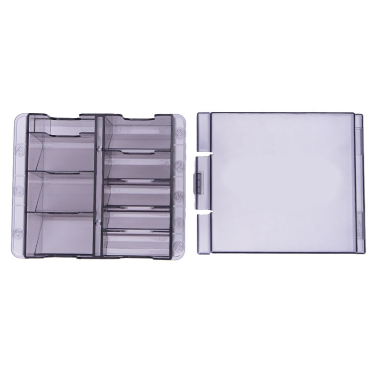 S8035 Clipper Fiber Comb Storage Box Hair Salon Limit Comb Computer Storage Box(Transparent Black)