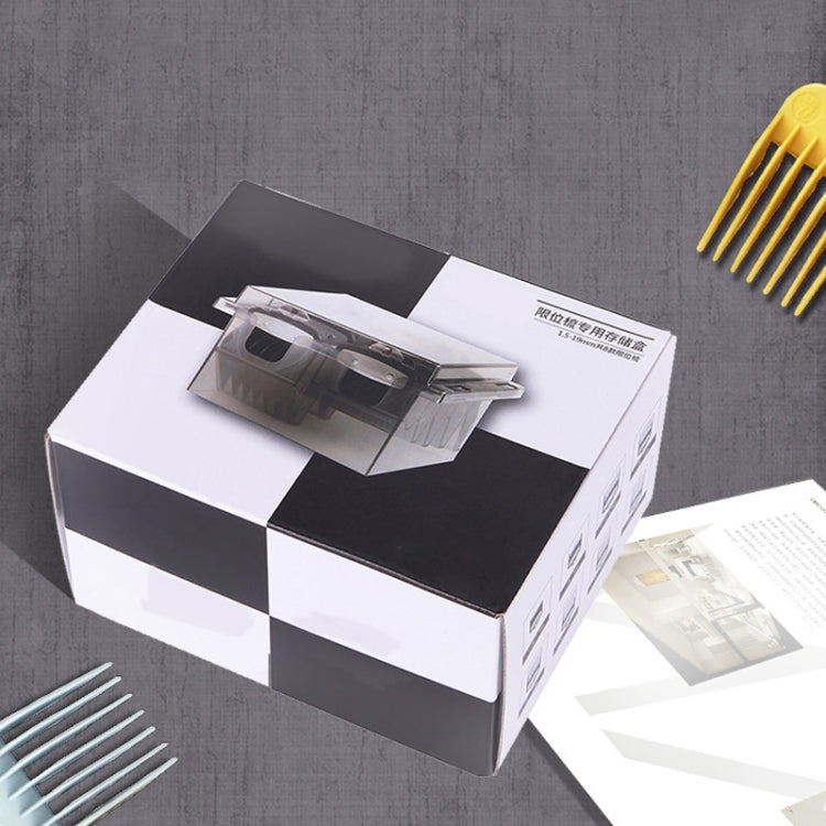 S8035 Clipper Fiber Comb Storage Box Hair Salon Limit Comb Computer Storage Box(Transparent Black)