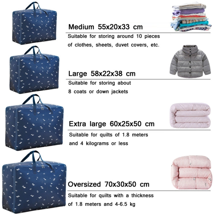 Oxford Cloth Quilt Moisture-Proof & Waterproof Storage Bag Zipper Portable Moving Luggage Bag, Specification: 55x33x20cm(Blue Triangle) - Storage Bags by PMC TechLife | Online Shopping South Africa | PMC TechLife