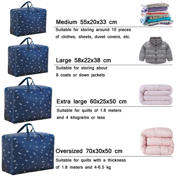 Oxford Cloth Quilt Moisture-Proof & Water-resistant Storage Bag Zipper Portable Moving Luggage Bag, Specification: 60x50x25cm(Tibetan)