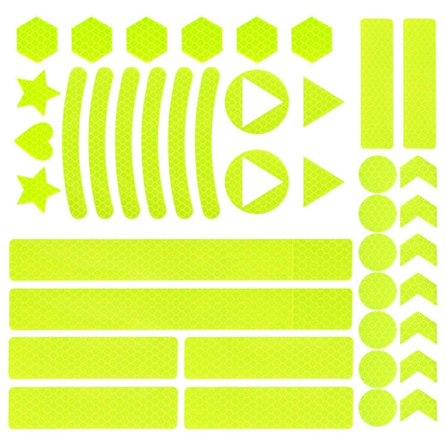 Motorcycle Bicycle broach Reflective Sticker Children Balance Scooter Luminous Sticker(Triangular Fluorescent Yellow)