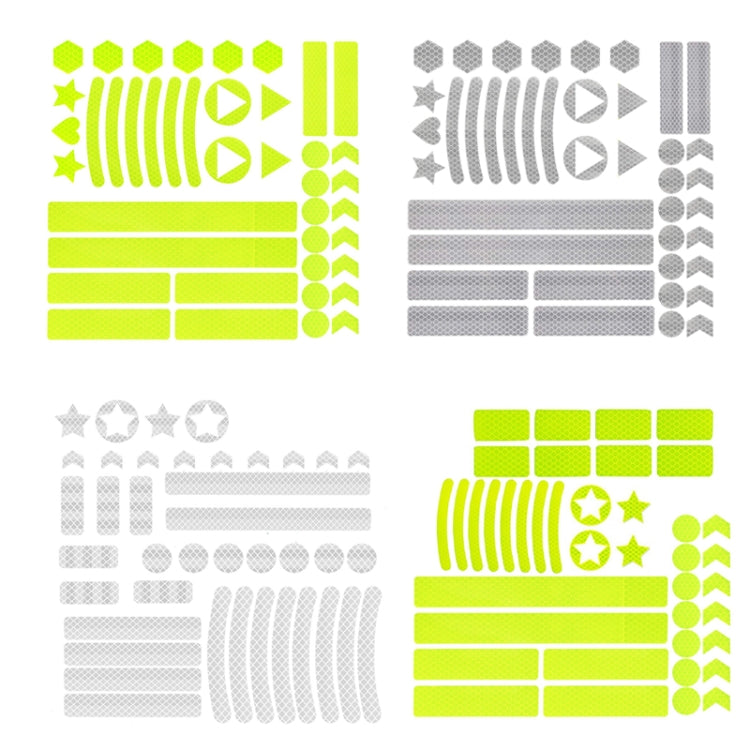 Motorcycle Bicycle broach Reflective Sticker Children Balance Scooter Luminous Sticker(Triangular Fluorescent Yellow)
