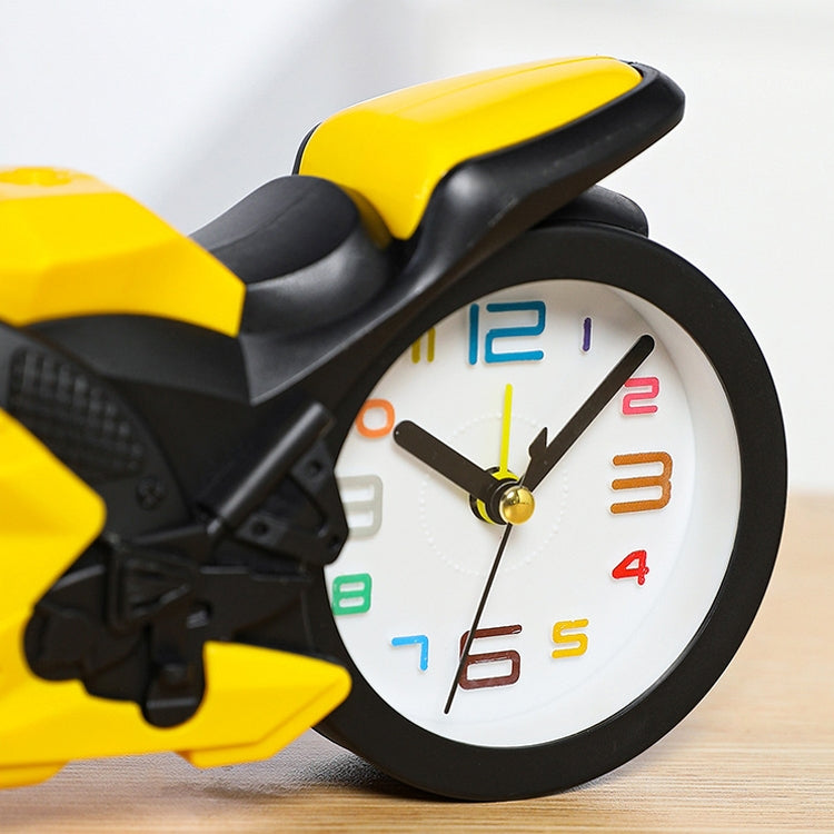 Motorcycle Alarm Clock Ornaments Creative Child Gift Clock(Yellow Motorcycle Racing) - Alarm Clocks by PMc TechLife | Online Shopping South Africa | PMc TechLife | Buy Now Pay Later Mobicred