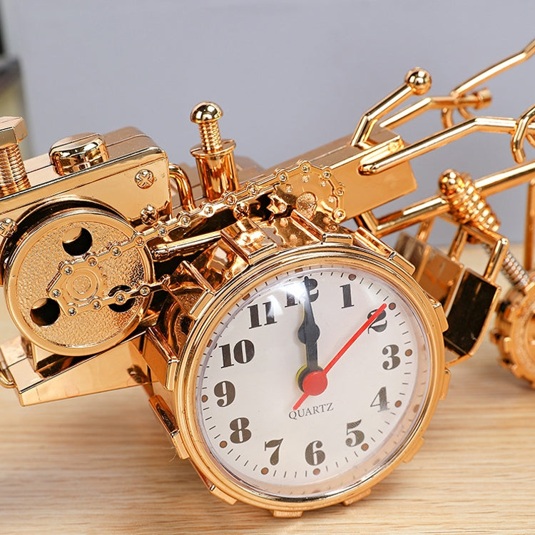 K0931 Retro Clock Ornaments Office Desk Pen Tube Tractor Model Children Toy Alarm(Golden) - Alarm Clocks by PMc TechLife | Online Shopping South Africa | PMc TechLife | Buy Now Pay Later Mobicred