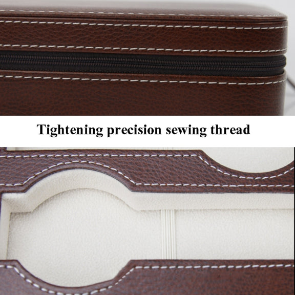 8-Digit Watch Storage Box Watch Display Box Portable Watch Travel Bag, Specification: 24 x 18 x 6cm(Brown)