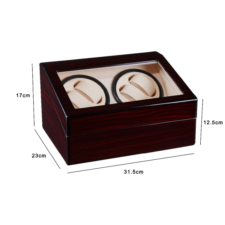 Watch Shaker 4+6 Digits Mechanical Watch Automatic Winding Watch Box Watch Shaker ,US Plug(Red Sandalwood)