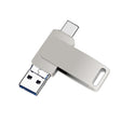 64GB USB 3.0 + 8 Pin + USB-C / Type-C 3 in 1 Phone Computer Metal Rotatable U-Disk(Silver Gray) - U Disk & Card Reader by PMC TechLife | Online Shopping South Africa | PMC TechLife | Buy Now Pay Later Mobicred