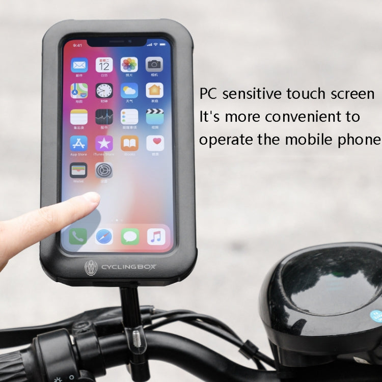 CYCLINGBOX BG-2937 Bicycle Mobile Phone Bracket Waterproof Bag Simulation Navigation Mobile Phone Frame(Black) - Holders by CYCLINGBOX | Online Shopping South Africa | PMC Jewellery | Buy Now Pay Later Mobicred