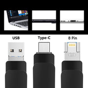 32GB USB 3.0 + 8 Pin + USB-C / Type-C 3 in 1 Mobile Computer Metal U-Disk(Silver)