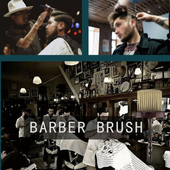 P6036 Long Handle Sweeping Hair Brush Hair Salon Haircut Cleaning Neck Sweeping Brush Household Cleaning Brush(Coffee)