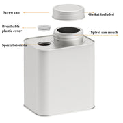 Square Tinplate Metal Sealed Cans Coffee Bean Powder Tin Cans, Specification: With Air Valve