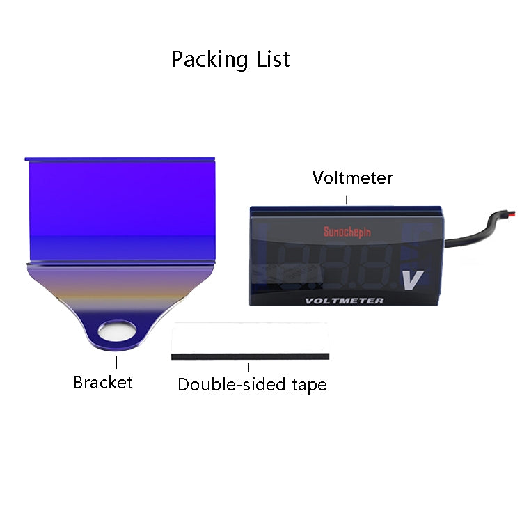 SUMOCHEPIN SMCP101 8-150V Motorcycle Modified Voltmeter LED Digital Display Electric Pressure Meter, Colour: Colorful Bracket+Red Voltmeter - Electrical Instruments by PMc TechLife | Online Shopping South Africa | PMc TechLife | Buy Now Pay Later Mobicred