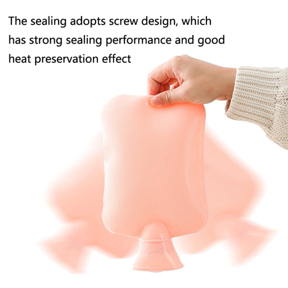 Hot Compress Stomach Hot Water Bottle Flannel Cover Cartoon Hand Warmer(Brown)
