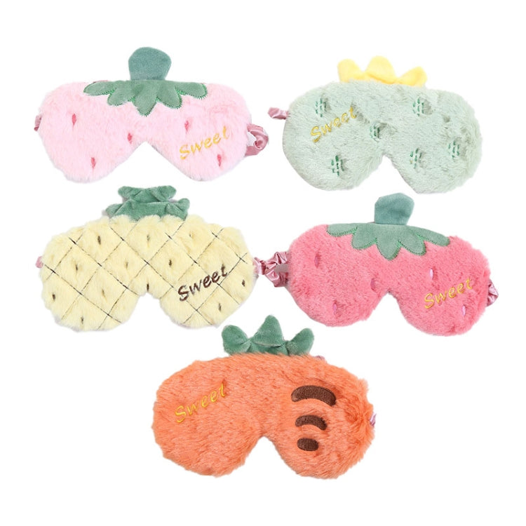 Fruit Plush Eye Mask Cute Soft Girl Sleep Blackout Eye Mask(Pineapple)