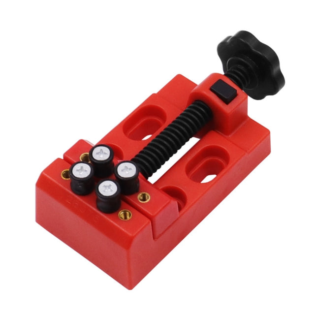 Eight-Hole Mini Flat Bench Vise Bodhi Beads Walnut Fixture(Red)