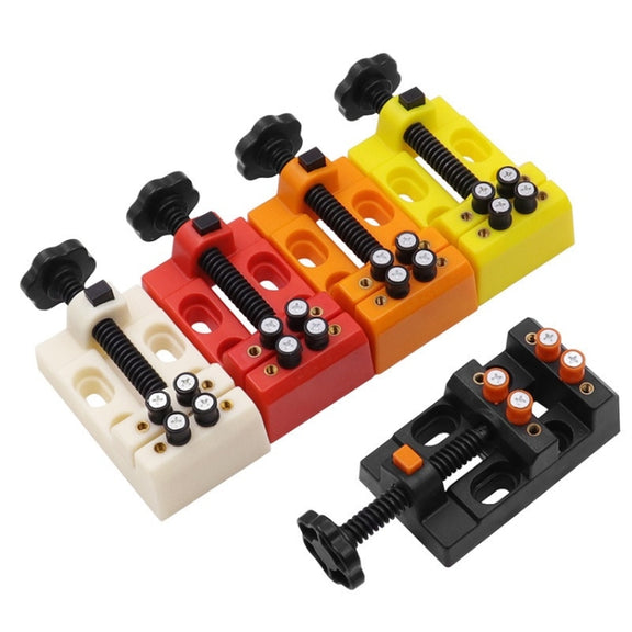 Eight-Hole Mini Flat Bench Vise Bodhi Beads Walnut Fixture(White)
