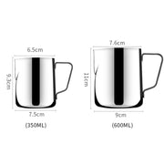 600ml  Inner Scale Pull Flower Cup Stainless Steel Milk Foam Cup Coffee Utensils