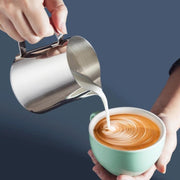 600ml  Inner Scale Pull Flower Cup Stainless Steel Milk Foam Cup Coffee Utensils