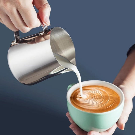 600ml  Inner Scale Pull Flower Cup Stainless Steel Milk Foam Cup Coffee Utensils