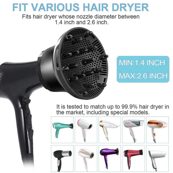 G8 Universal Hair Diffuser Adaptable For Blow Dryers with Rotatable Design Curly Hair Large Wind Hood(White)