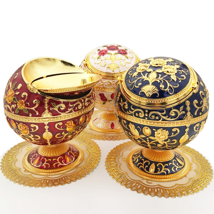 Metal Globe Ashtray With Lid Holiday Gift Tea Table Decoration(Phnom Pencasting Castle) - Cigarette Box & Ashtrays by PMC TechLife | Online Shopping South Africa | PMC TechLife