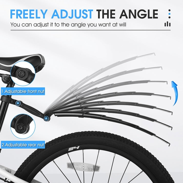WEST BIKING Mountain Bike Retractable Folding Mudguards(Black)