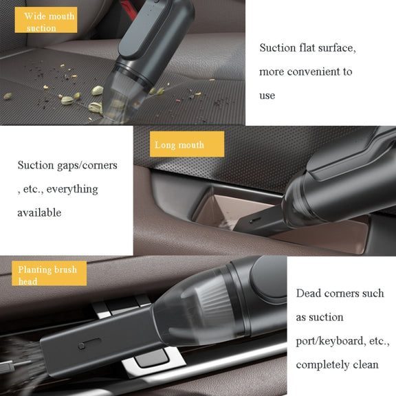 13000 Pa Car Vacuum Cleaner Wireless Handheld Mini Multi-Function UV Sterilization Vacuum Cleaner(Gentleman Black)
