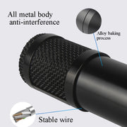 BM800 Condenser Microphone Set With USB Sound Card(Black And  Golden Net)