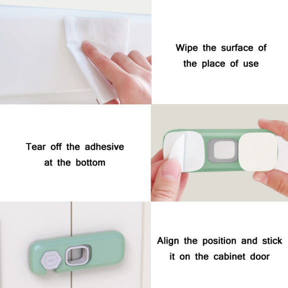 Children Anti-pinch Hand-opening Door Safety Lock(Light Gray)